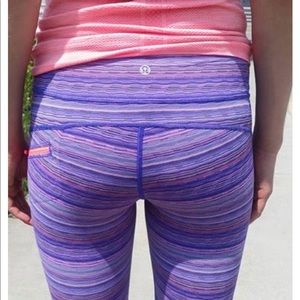 Lululemon Purple/ orange stripe crop